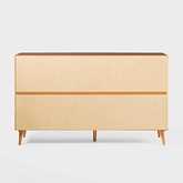 Atticus 58" 6 Drawer Dresser in Caramel Finish Wood