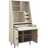 64" Storage Desk & Hutch with Keyboard Drawer in Birch Finish