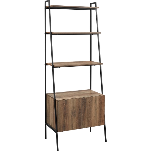 72" Industrial Modern Ladder Bookcase in Reclaimed Barnwood