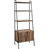 72" Industrial Modern Ladder Bookcase in Reclaimed Barnwood