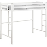 Bentley Twin Metal Loft Bed in White Powder Coated Steel