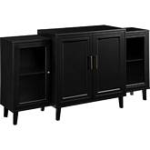 62" 4 Door Tiered Modern Buffet Sideboard in Black