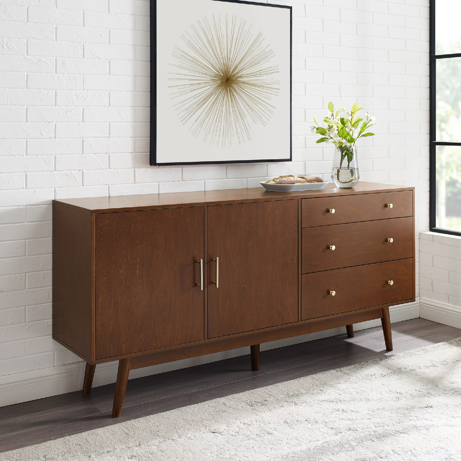 Walker Edison 70" Mid Century Modern Sideboard - Thumbnail 2