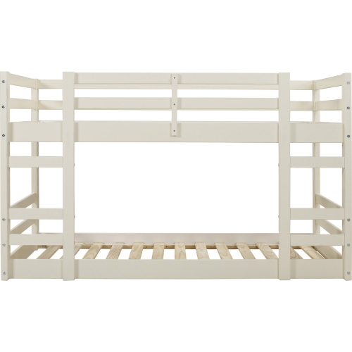 Low Wood Twin Bunk Bed in White Finish Pine