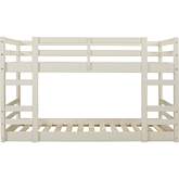 Low Wood Twin Bunk Bed in White Finish Pine