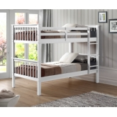 Solid Wood Twin over Twin Mission Design Bunk Bed in White