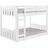 Traditional Twin over Twin Stackable Slat Bunk Bed in White Finish