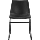 Black Leatherette Dining Chairs on Powder Coated Steel Legs (Set of 2)