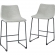 26" Counter Stool in Grey Leatherette (Set of 2)