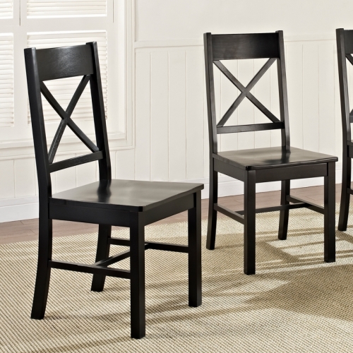 Millwright Wood Dining Chair in Antique Distressed Black (Set of 2)