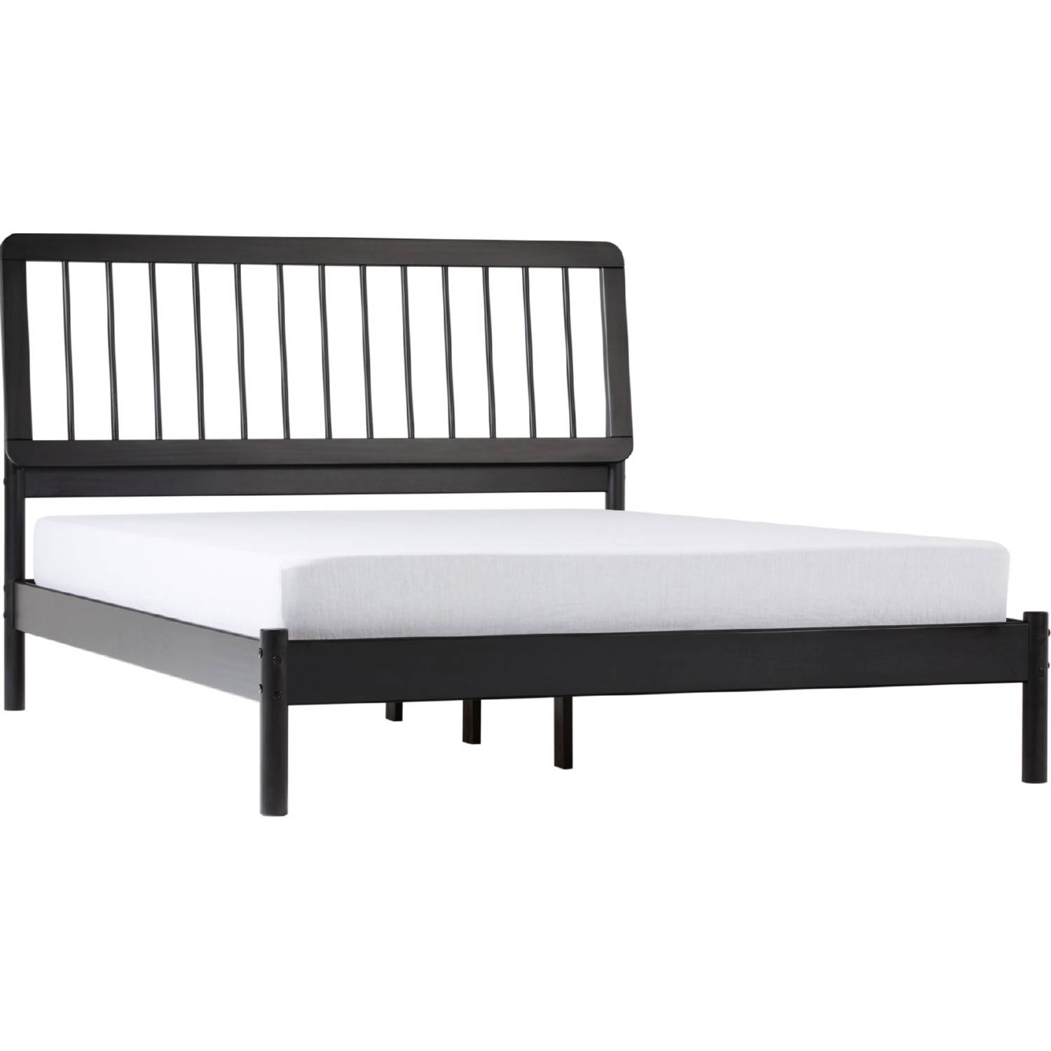 Walker Edison CMAB5CBL Cama Solid Wood Queen Spindle Bed in Black