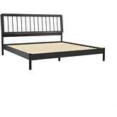 Cama King Bed with Spindle Headboard in Black Finish Wood