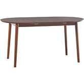 Damsel 40" Extension Oval Extension Dining Table in Walnut Finish