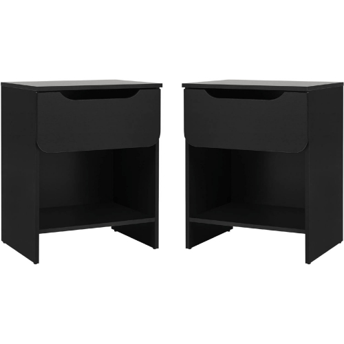 Domm 1 Drawer Nightstand in Black Finish (Set of 2)