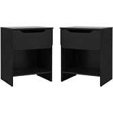 Domm 1 Drawer Nightstand in Black Finish (Set of 2)