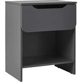 Domm 1 Drawer Nightstand in Dark Grey Finish