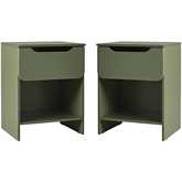 Domm 1 Drawer Nightstand in Green Finish (Set of 2)