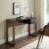 46" Fluted Drawer Writing Desk in Dark Walnut & Black