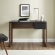 46" Fluted Drawer Writing Desk in Dark Walnut & Black
