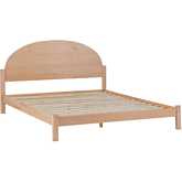 Elias Queen Bed with Arched Headboard in Cerused White Finish Wood