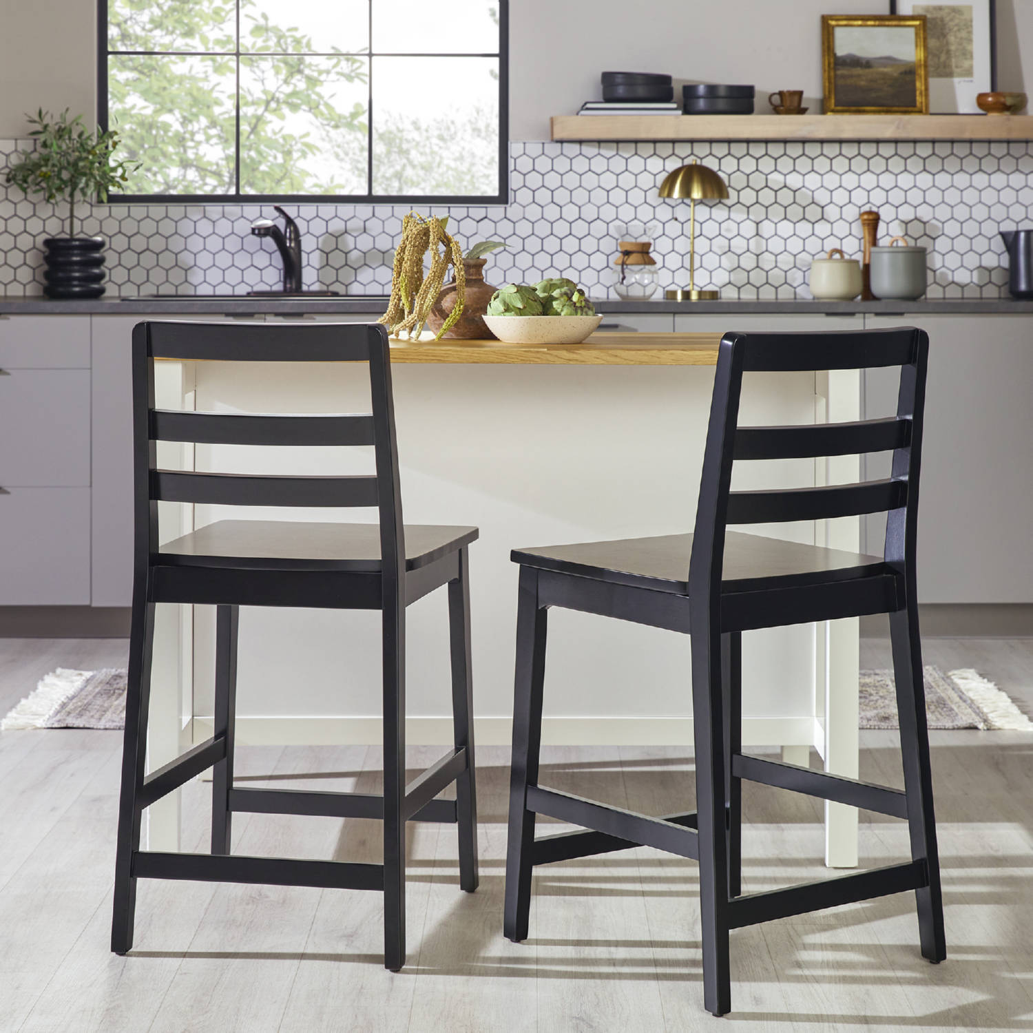 Walker Edison Erekson Ladder Back Counter Stool - Thumbnail 4