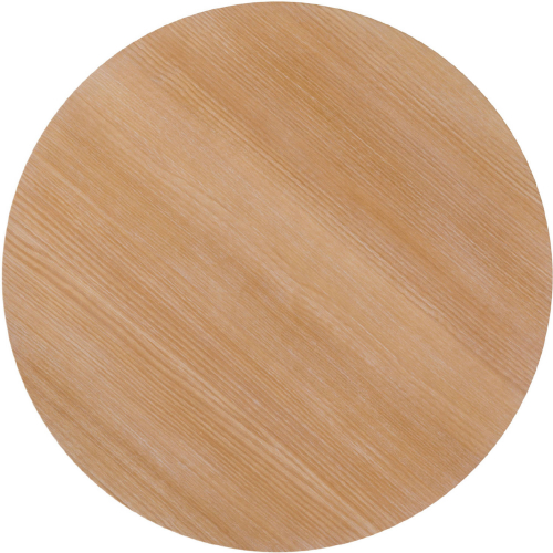 Hamlin 48" Round Dining Table with Slatted Base in Cerused White Finish Wood