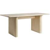 Reema 68" Dining Table with Reeded Base in Birch Finish Wood Veneer