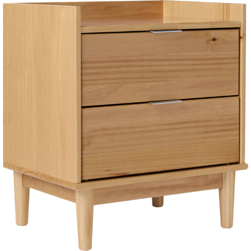 Lee 20" Solid Wood 2 Drawer Nightstand with Gallery in Natural Pine