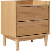 Lee 20" Solid Wood 2 Drawer Nightstand with Gallery in Natural Pine
