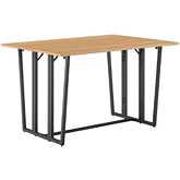 Memphis 47" Drop Leaf Dining Table in Light Ash Finish & Black Metal