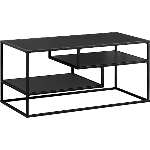 Maya 40" Coffee Table in Black Finish & Black Metal