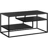 Maya 40" Coffee Table in Black Finish & Black Metal