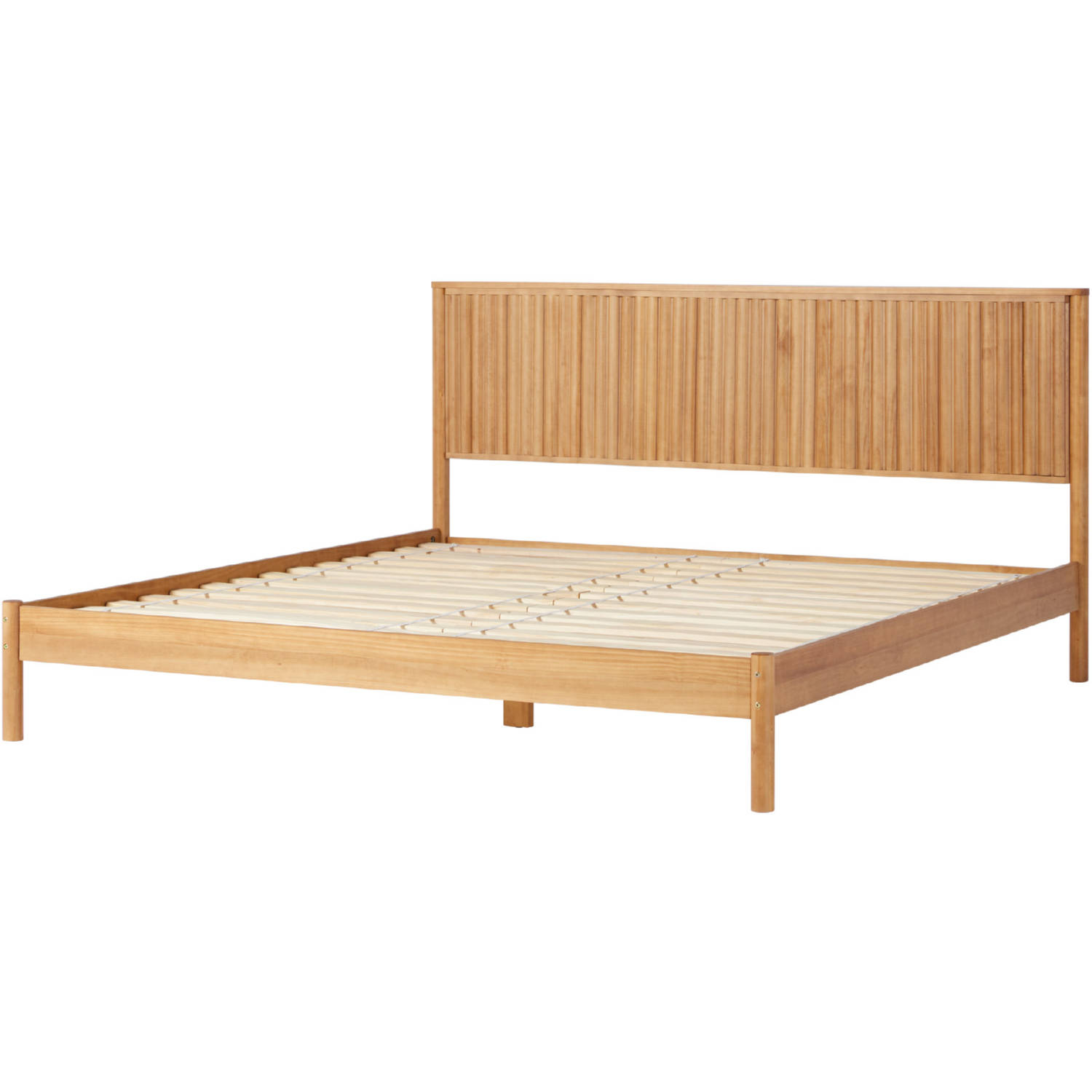 Walker Edison ORLB8BBN Paris King Bed with Reeded Headboard in