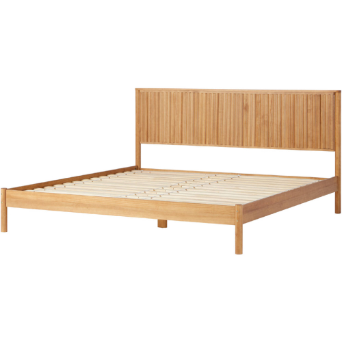 Paris King Bed with Reeded Headboard in Blonde Finish Wood