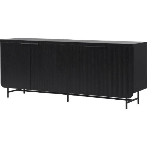 Reema 69" 4 Door Sideboard in Black Finish Wood Veneer