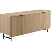 Reema 69" 4 Door TV Stand Sideboard in Coastal Oak Finish & Black