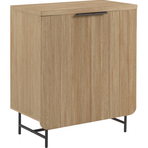 Reema 32" 2 Door Accent Cabinet in Coastal Oak Finish & Black