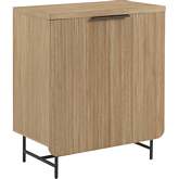Reema 32" 2 Door Accent Cabinet in Coastal Oak Finish & Black