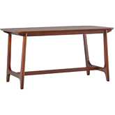 Sammen 60" Trestle Dining Table in Walnut Finish Ash Wood Veneer
