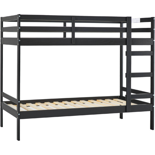 Sophie Twin over Twin Bunk Bed in Solid Black Finish Wood