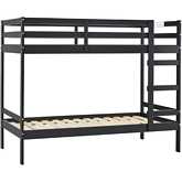 Sophie Twin over Twin Bunk Bed in Solid Black Finish Wood