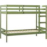 Sophie Twin over Twin Bunk Bed in Olive Green Finish Wood