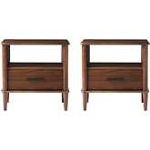 Spindle 20" Spindle Leg Nightstand in Walnut Finish Wood (Set of 2)