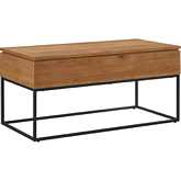 Tyson 40" Lift Top Coffee Table in English Oak Finish & Metal