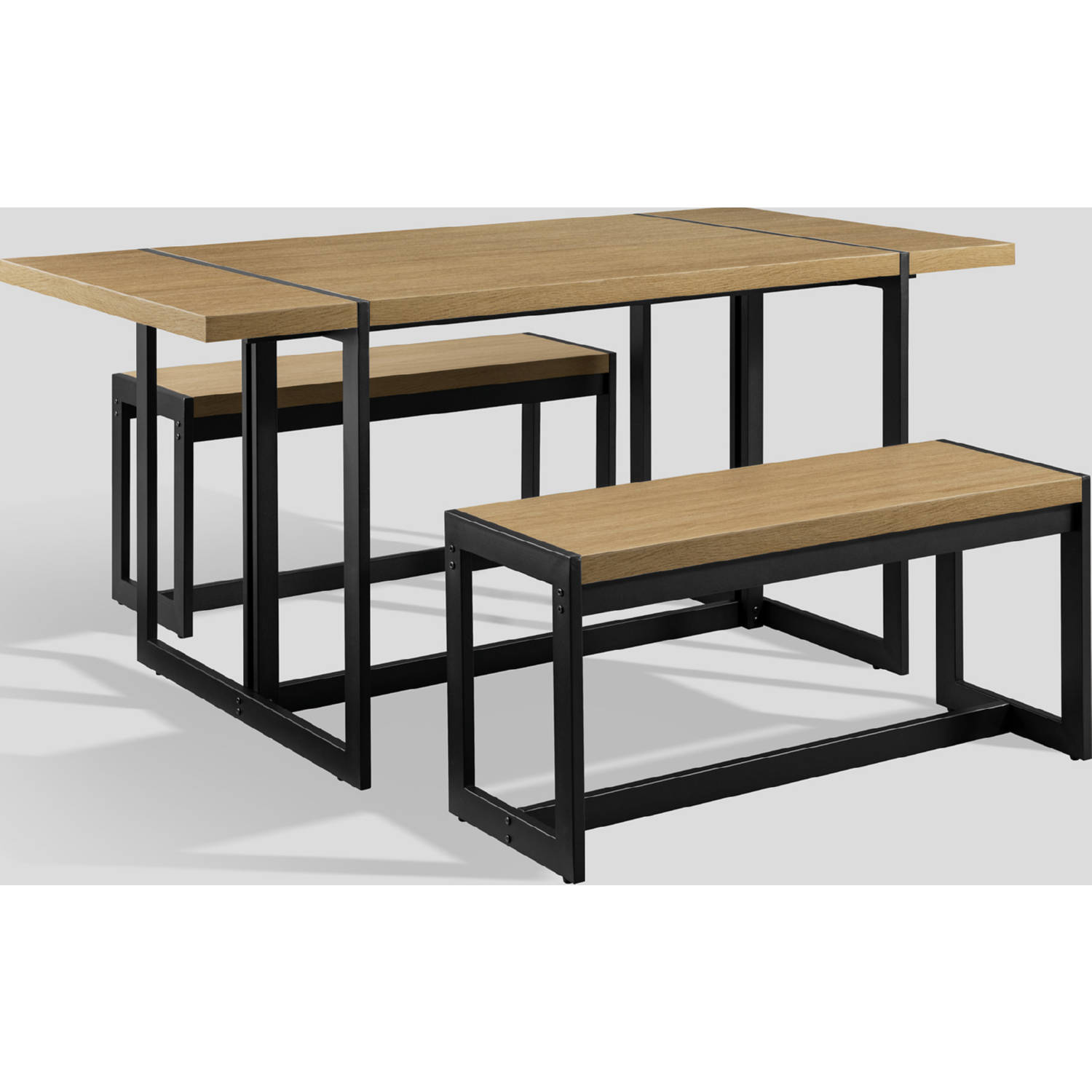 Walker Edison VAKD64DTCO Vance 3 Piece Dining Set with Benches in