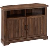 44" Grooved Door Corner TV Stand in Dark Walnut