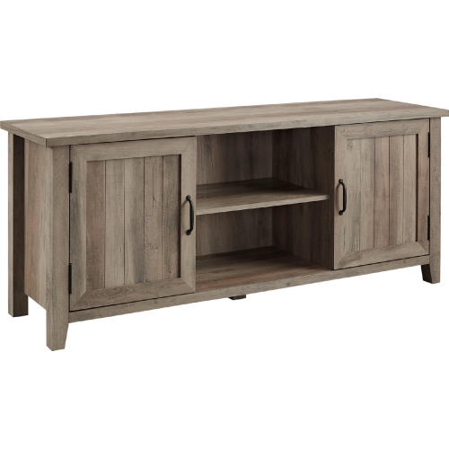 58" Modern Farmhouse TV Stand in Grey Wash