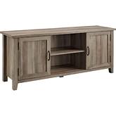 58" Modern Farmhouse TV Stand in Grey Wash