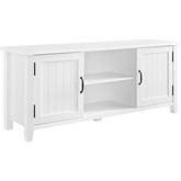 58" Grooved Door TV Stand Console in Solid White