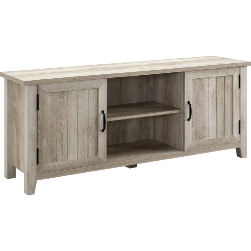 58" Modern Farmhouse TV Stand in White Oak
